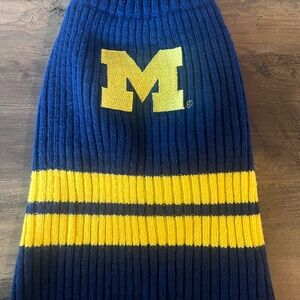 University of Michigan Blue & Maize Knit Dog Sweater with Block M